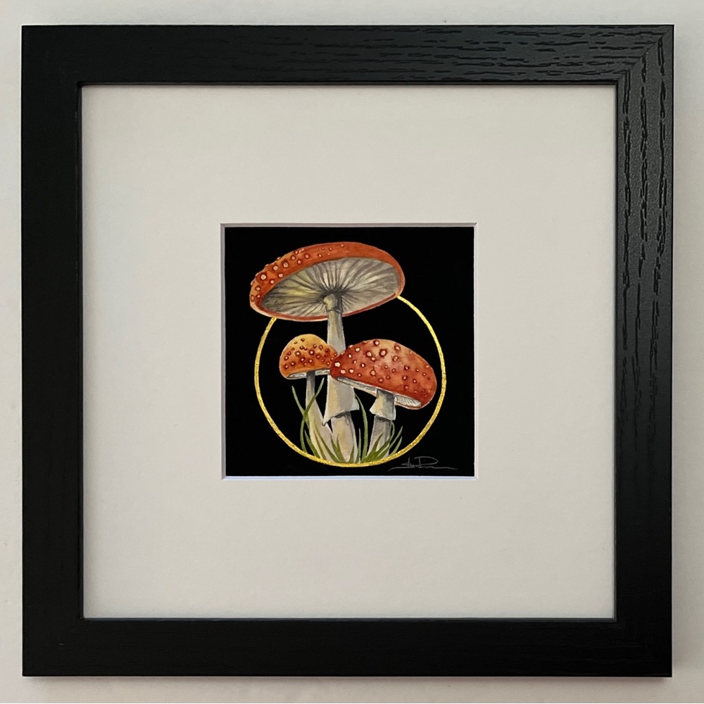 Original Watercolor/Gouache Mushroom Painting by me (Shannon Perrie/Perrie…